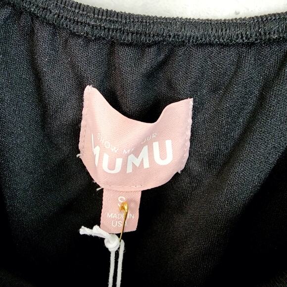 NWT Show Me Your Mumu Briar Black Square Neck Tunic Mini Dress S - Picture 12 of 16